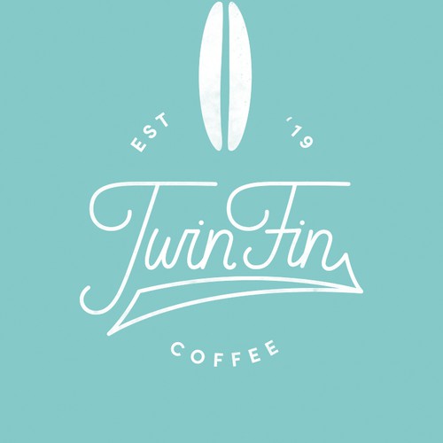 Vintage logo concept for surf-themed coffee