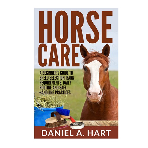 E-book Cover Design  Horse Care. A Beginner’s Guide To Breed Selection, Barn Requirements, Daily Routine and Safe Handling Practices