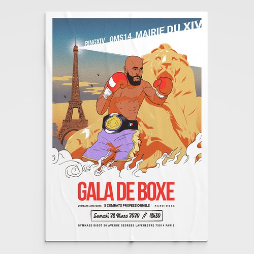 Poster for Boxing Event in Paris