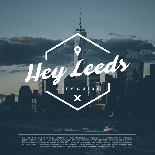 Cursive font Logo design for Hey Leeds City Guide.