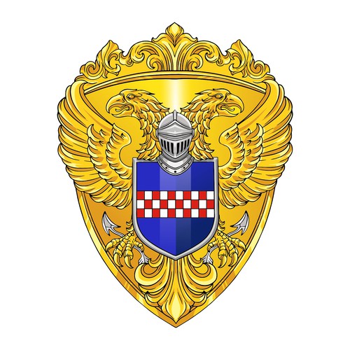 Design an epic family crest in Heroic Stylization for a luxury brand