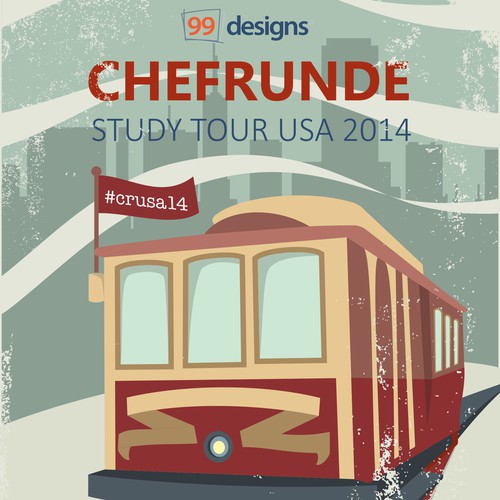 Design a retro "tour" poster for a special event at 99designs!