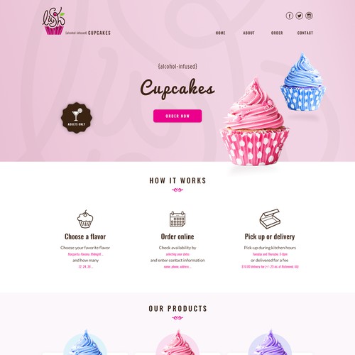 Webdesign for Lush Cupcakes