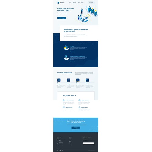 Homepage design concept for a hacker team