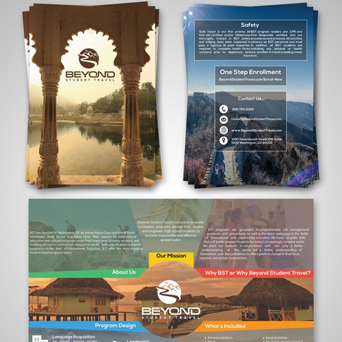 Create an exciting/adventurous/fun/professional brochure for Beyond Student Travel