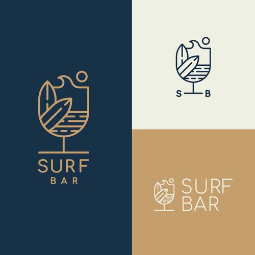 Versiones de logotipo para Surf Bar