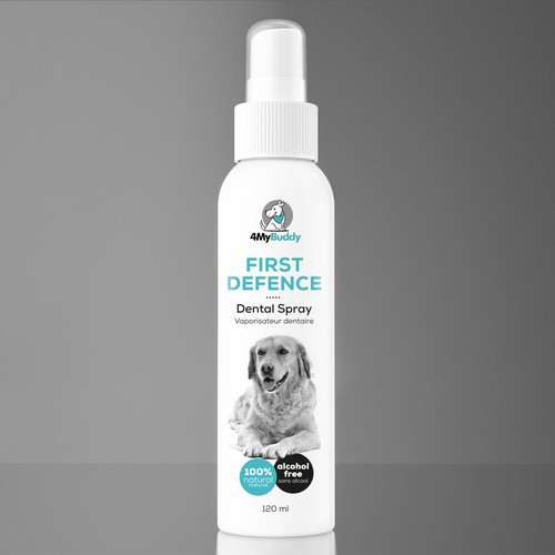  Create an eye catching label for a natural, scientifically proven dog dental spray.