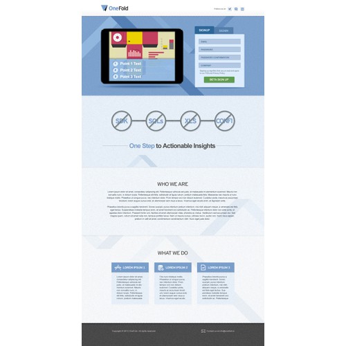 Get in on the fun designing landing page for OneFold