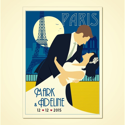 Design a vintage style poster as anniversary gift