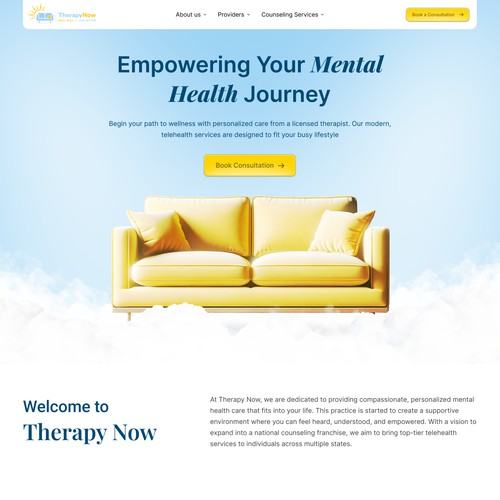 Landing page for a Therapy Website