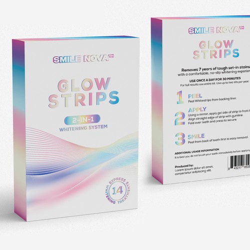 SMILE NOVA LUXURY BOLD TEETH WHITENING STRIPS PACKAGING DESIGN