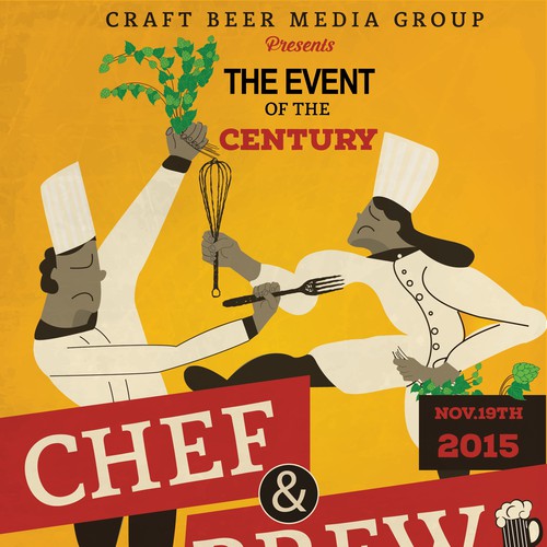 Chef and brew poster design