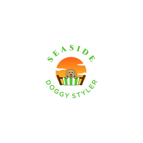 Cute Logo Character for Pet Shop Company which's called "Seaside Doggy Styler"