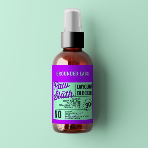 Raw Slath suncream label design