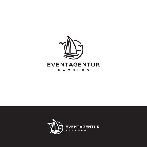 line art logo style for EVENTAGENTUR HAMBURG 