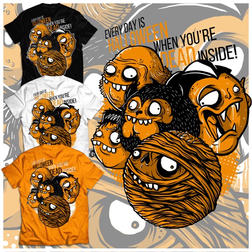 Halloween Monsters Color VariationTeeshirt Mockup