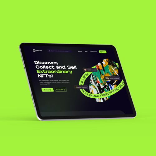 NFT Marketplace UI Design in iPad