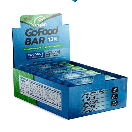 Protein Bar Display box packaging design