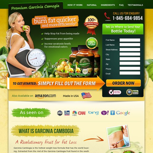 Fat Buring Supplement Landing Page Design for CPA Affiliate Marketing