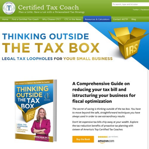 Certified Tax Coached Ebook Laniding Page