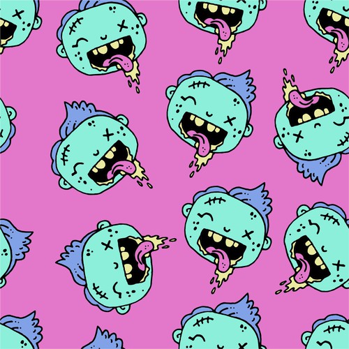 Zombie seamless pattern