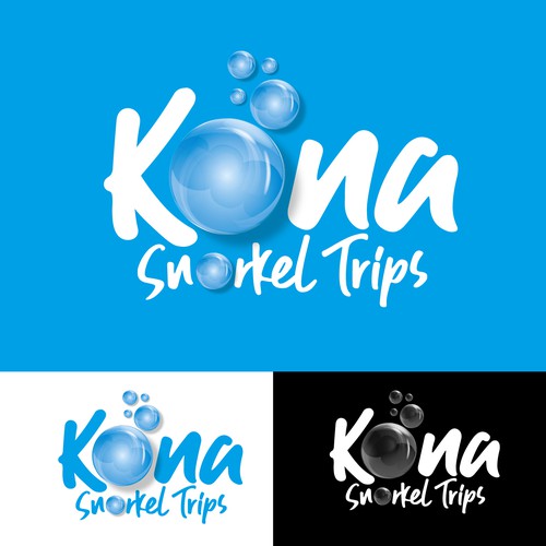 Logo entry for Kona Snorkel Trips featuring organic air bubbles