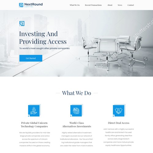 Web design of an Investing company.