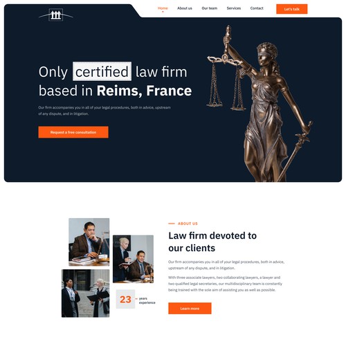 Law firm website homepage