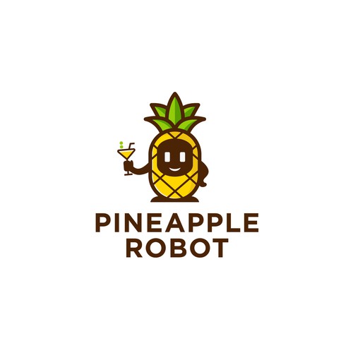 Playful logo for Pineapple Robot Bar