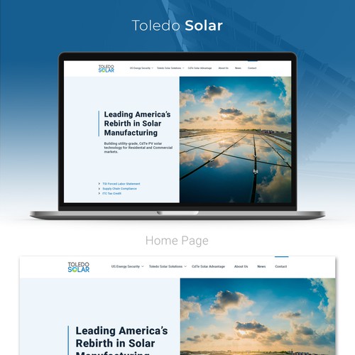 Solar manufacturer Home page