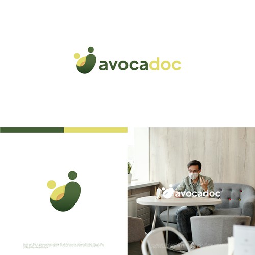 Unique Logo for Avocadoc, a telemedicine site that digitalizes your doctor's visit.