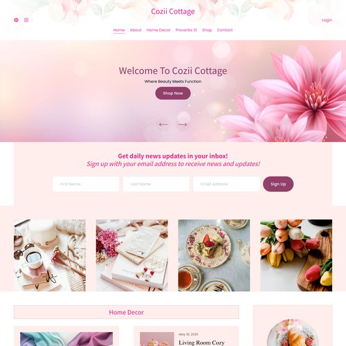 Cozii Cottage - Custom Squarepsce Website
