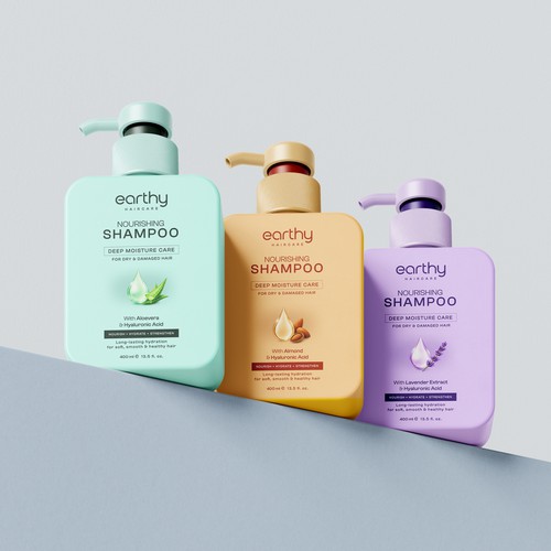Earthy Haircare – Premium Shampoo Packaging Design