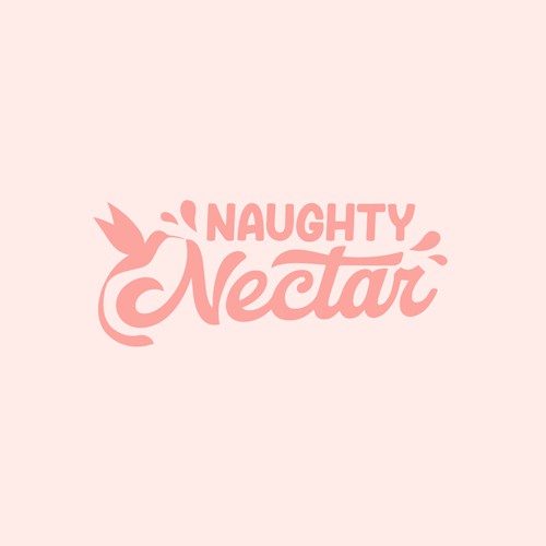 logo design for naughty nectar drink 