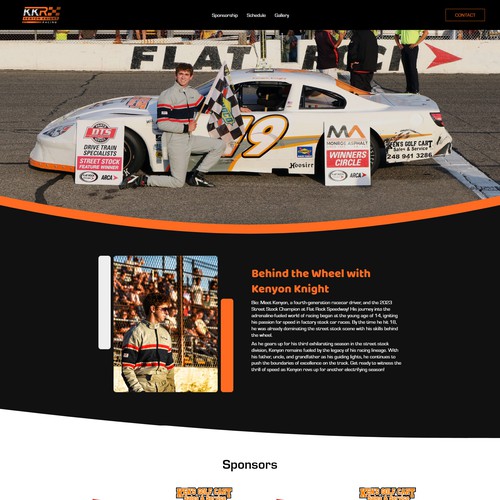 Kenyon Knight Racing Website.This Client is Racecar Driver.