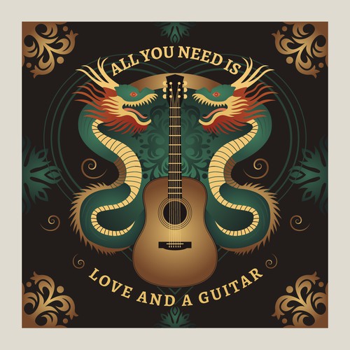 Two dragons and guitar