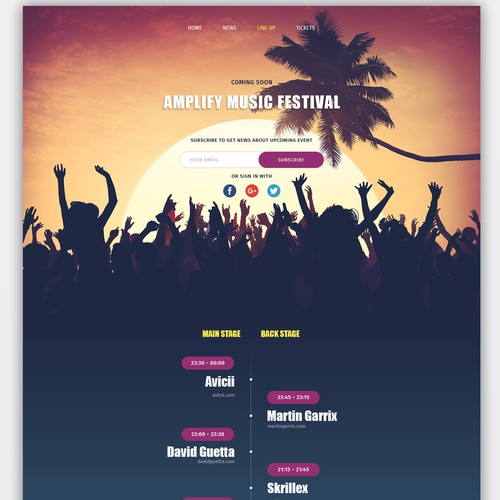 Music Festival on the Mediterranean Landing Page