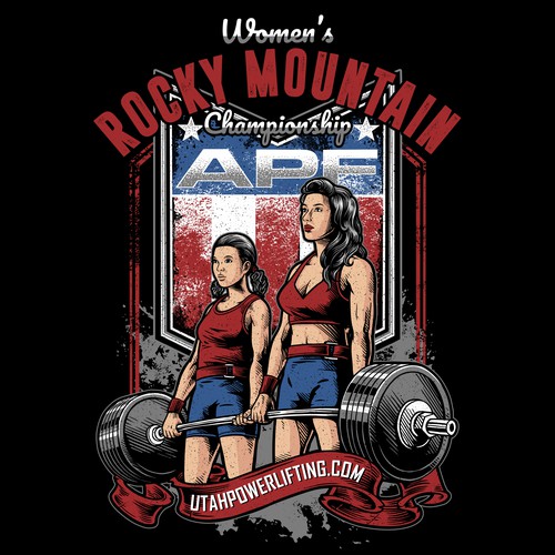 T-shirt design for a women's only powerlifting competition.