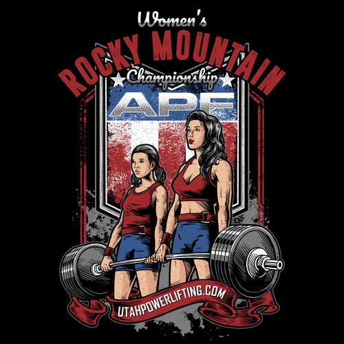 T-shirt design for a women's only powerlifting competition.