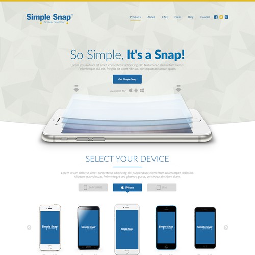 Landing Page for Simple Snap