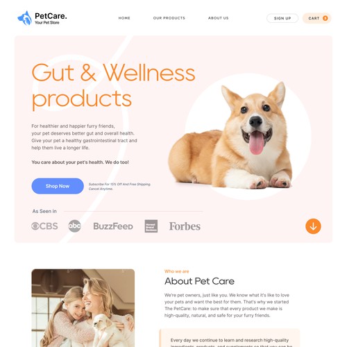 Web design for pet care company