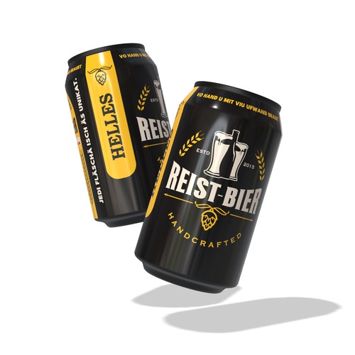 Beer can label for Reist-Bier (Helles)