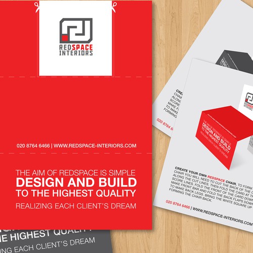 Redspace Interiors need a logo makeover and a quirky clever flyer to impress potential  customers