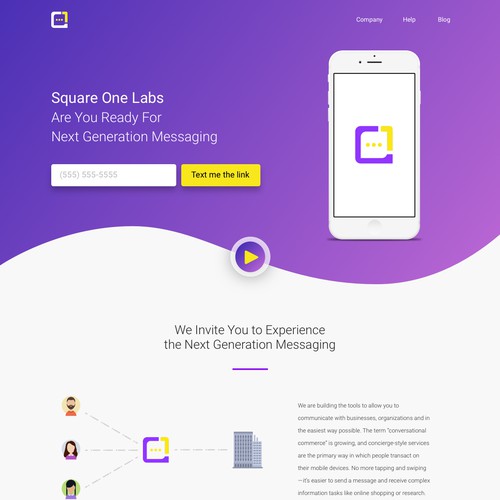 Landing Page Design for Messaging App