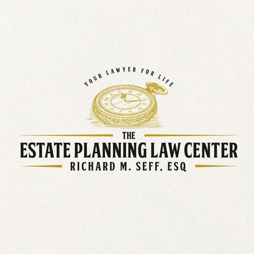 Golden logo for estate planning lawyer.