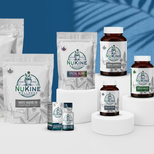 Nukine label and packaging designs
