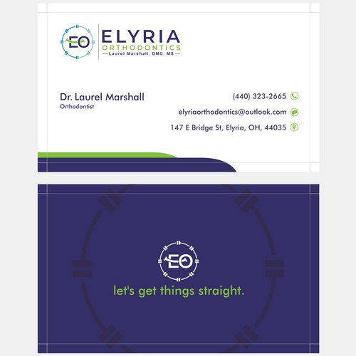 Business Card for a female-owned orthodontic office