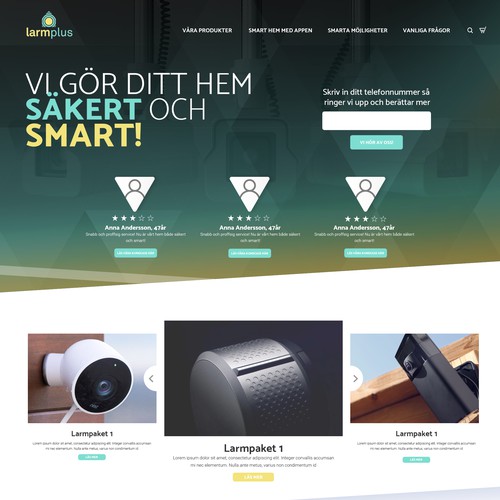 Landing Page Design Concept for security Website