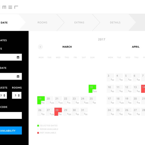 Booking portal web design