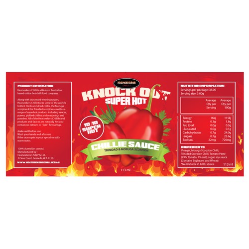 New HOT product label wanted for Heatseekers Chilli